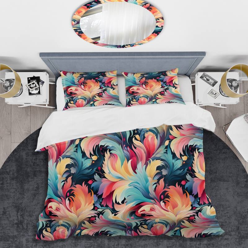 Designart "Colorful Enchanted Ikat Whispers Swirl" Cottage Bedding